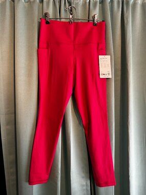Athleta Salutation Stash Tight Leggings Vibrant Pink Ultra High Rise Size S NWT
